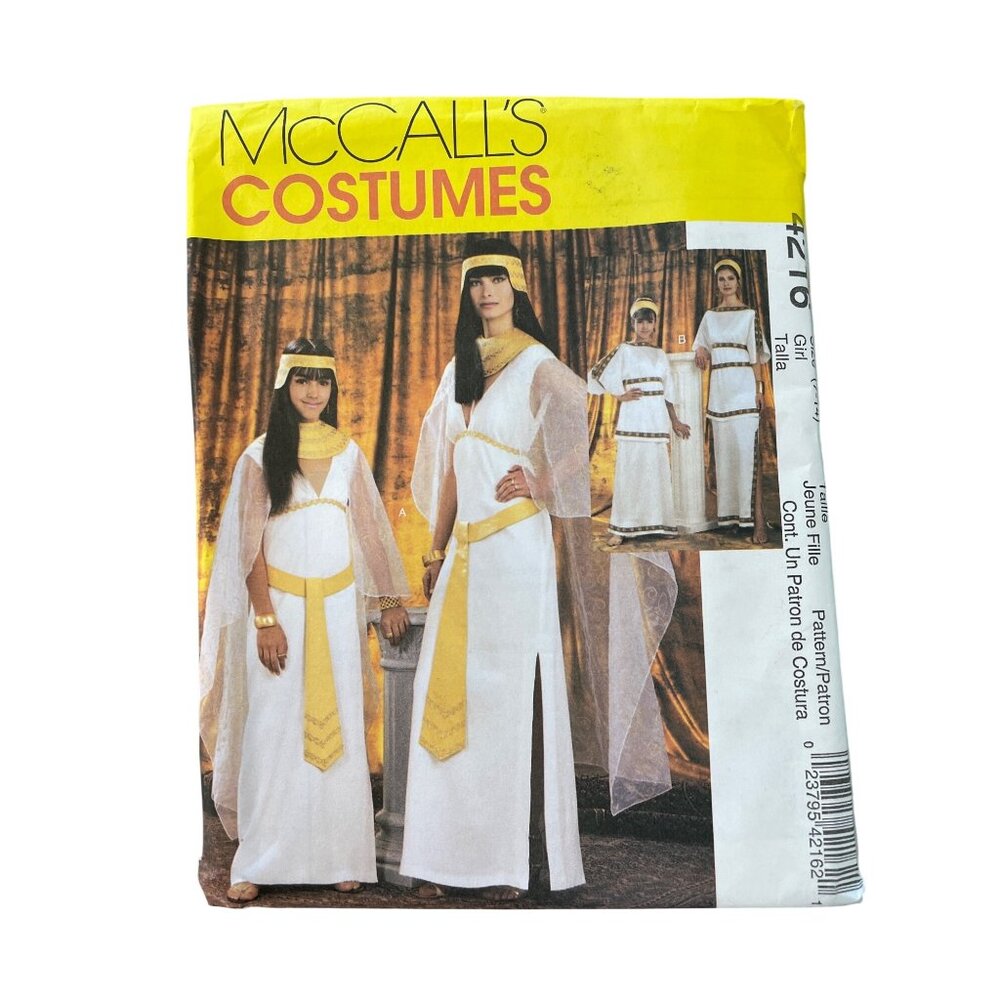 McCalls 4216 Girls Sewing Pattern Sizes 7-14 Egyptian Inspired Costumes UNCUT